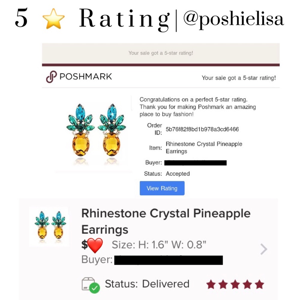 Sparkly Pineapple Earrings - Picture 3 of 7